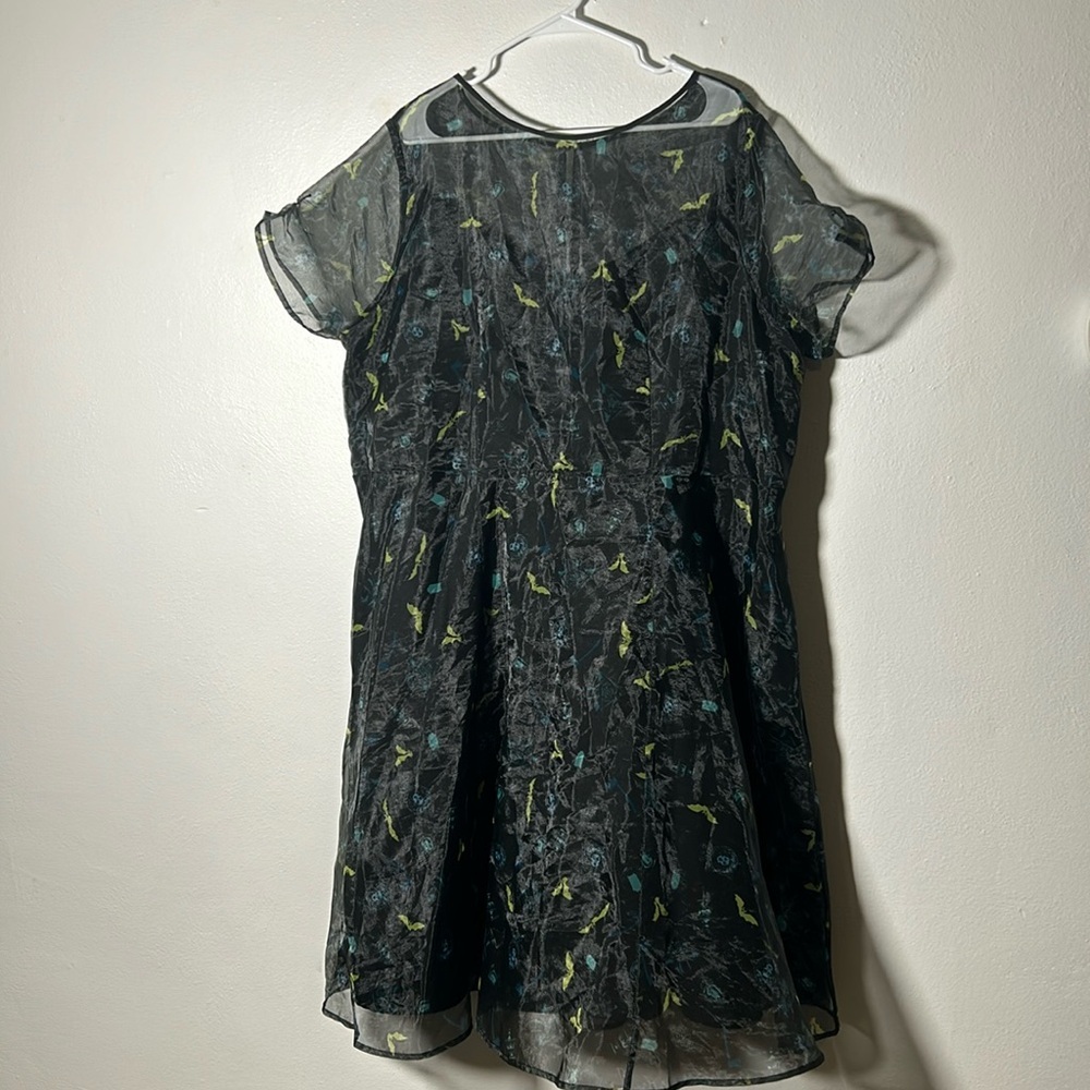 Disney Black Sheer Haunted Mansion midi dress. Like New